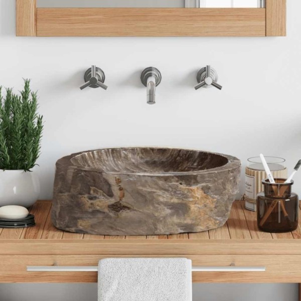 Sink, cream color, 45x35x15cm, fossil stone