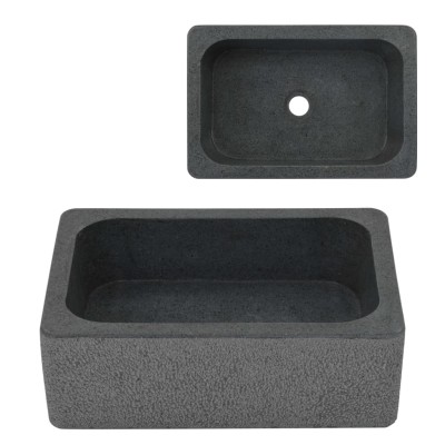 Sink, black, 45x30x15cm, stone