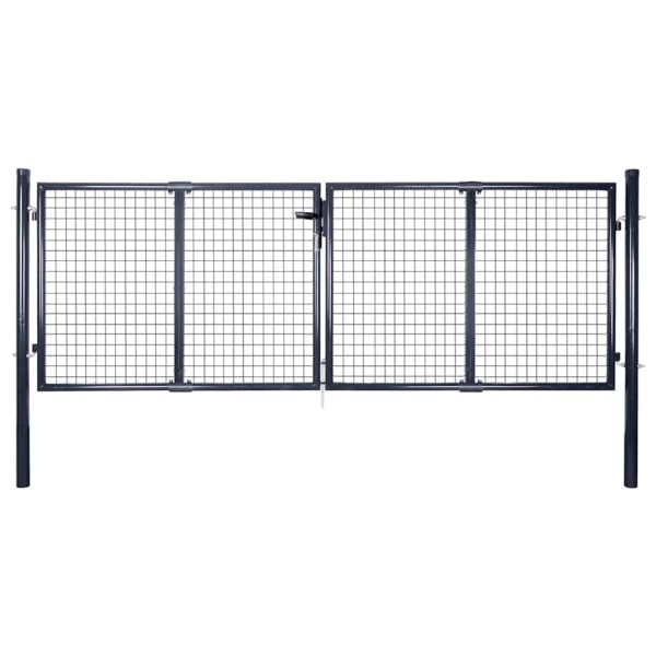 Mesh garden gate, galvanized steel, 300x100 cm, gray