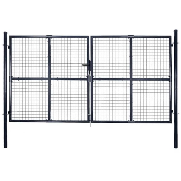 Mesh garden gate, galvanized steel, 300x175 cm, gray