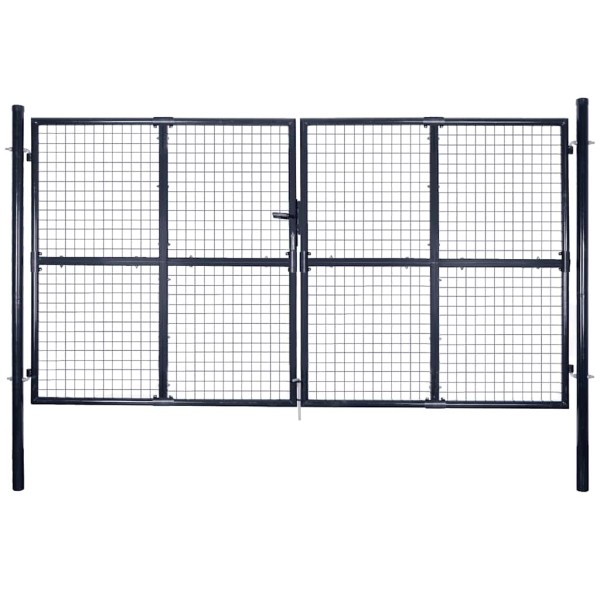 Mesh garden gate, galvanized steel, 300x200 cm, gray