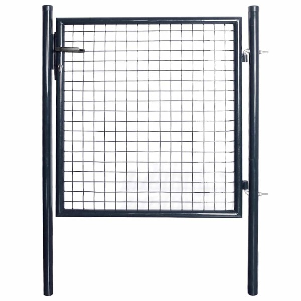Mesh garden gate, galvanized steel, 100x100 cm, gray