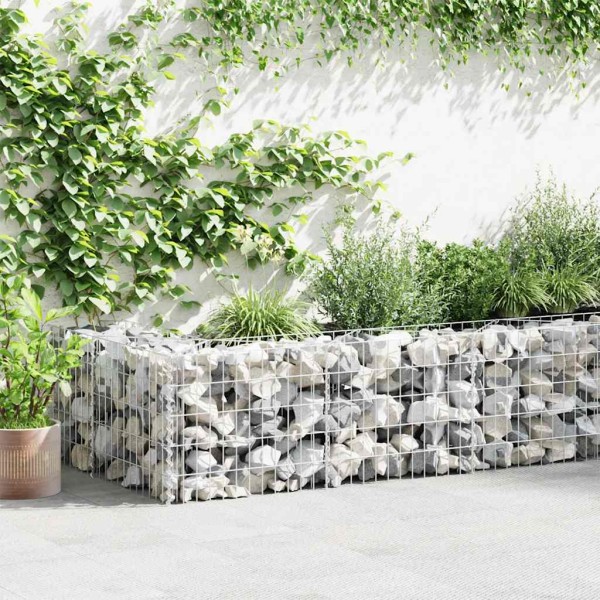 Gabion wall, galvanized steel, 630x30x50cm