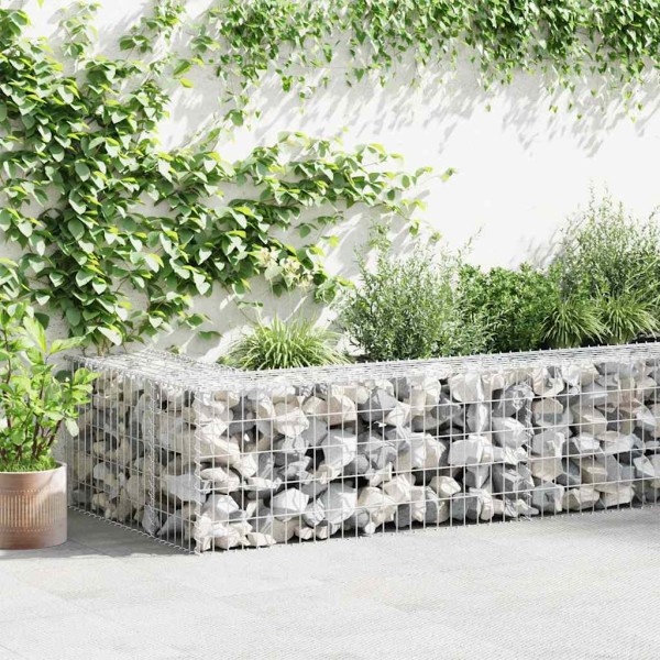 Gabion wall with cover, galvanized steel, 600x30x50cm