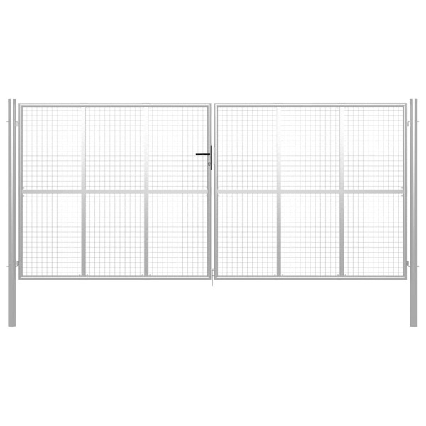 Garden gate, galvanized steel, 400x200 cm, silver