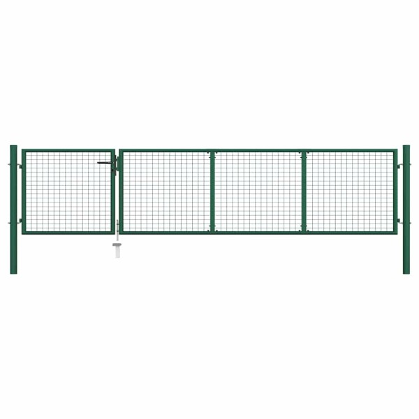 Garden gate, steel, 350x75 cm, green