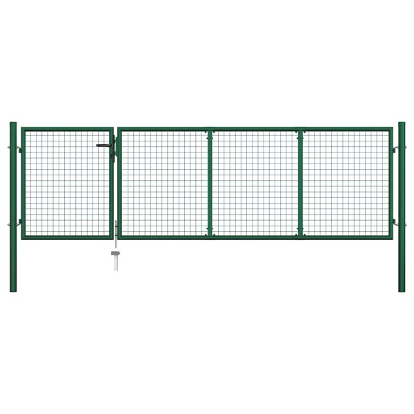 Garden gate, steel, 350x100 cm, green