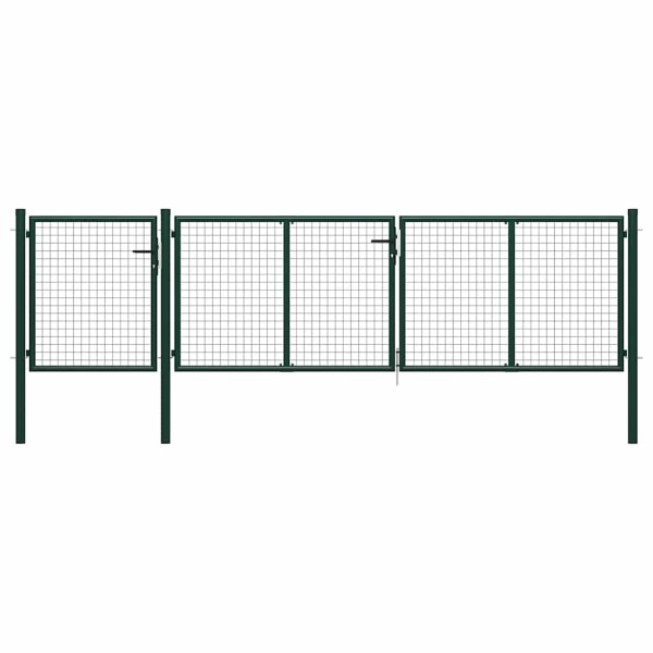 Garden gate, steel, 400x75 cm, green