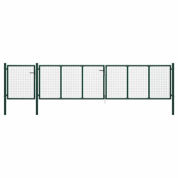 Garden gate, steel, 500x100 cm, green