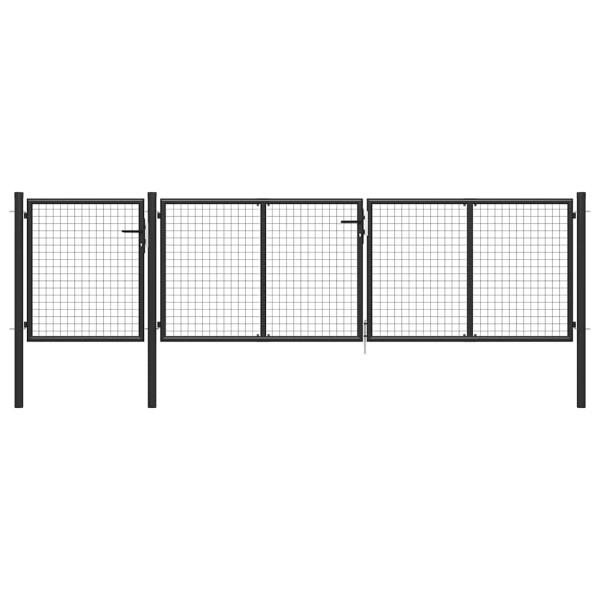 Garden gate, steel, 400x75 cm, anthracite color