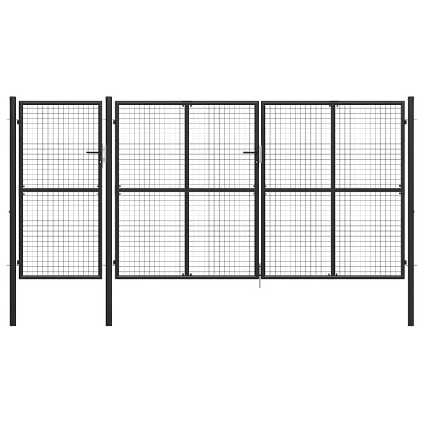 Garden gate, anthracite color, 400x150cm, steel