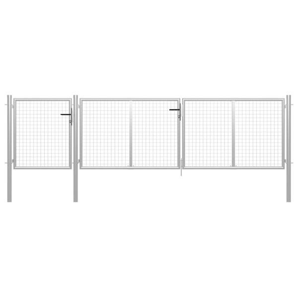 Garden gate, steel, 400x75 cm, silver