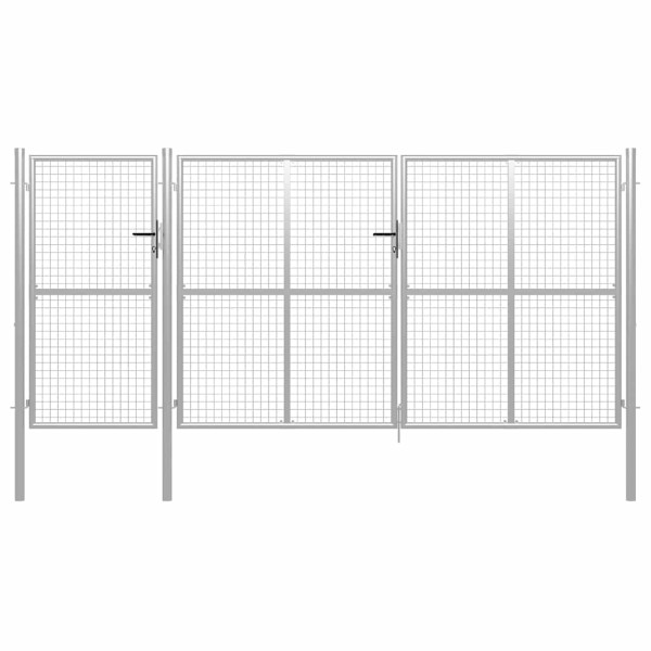 Garden gate, steel, 400x150 cm, silver