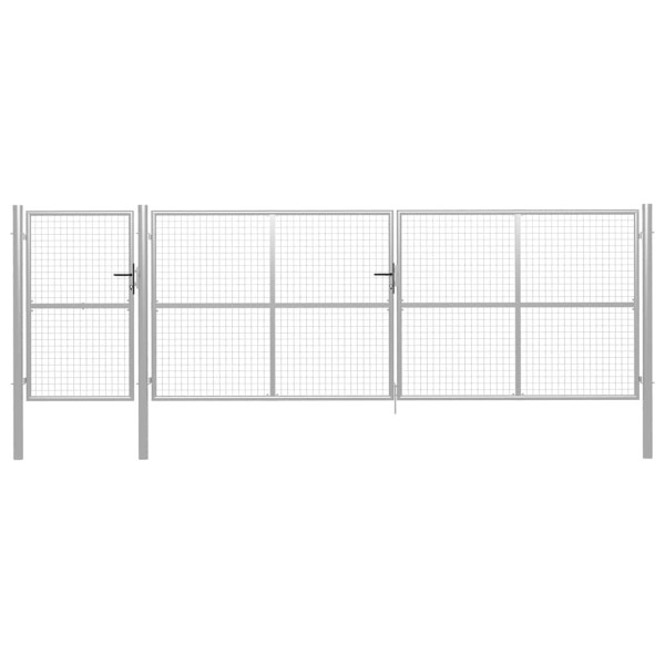 Garden gate, steel, 500x150 cm, silver