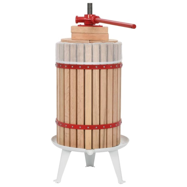 Fruit and wine press with fabric bag, oak wood, 24l