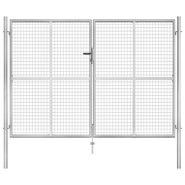Garden gate, galvanized steel, 300x175 cm, silver