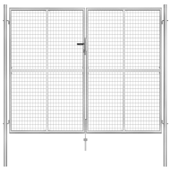 Garden gate, galvanized steel, 300x200 cm, silver