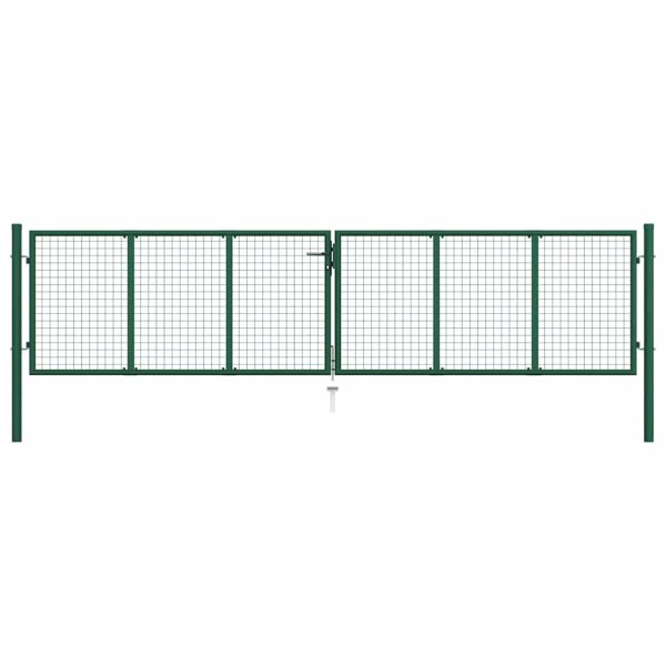 Mesh garden gate, steel, 400x75 cm, green