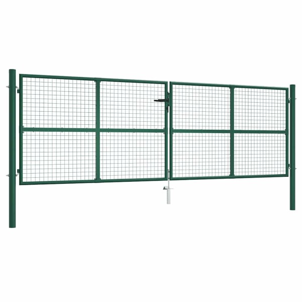 Mesh garden gate, steel, 400x125 cm, green
