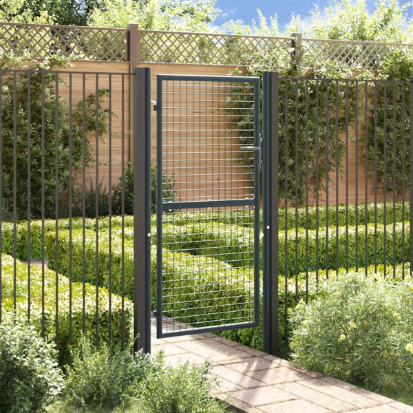 Mesh garden gate, galvanized steel, 100x175 cm, gray