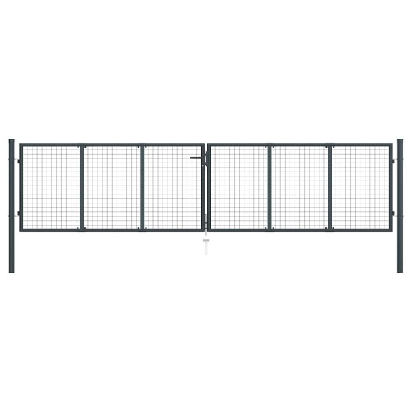 Mesh garden gate, galvanized steel, 400x100 cm, gray