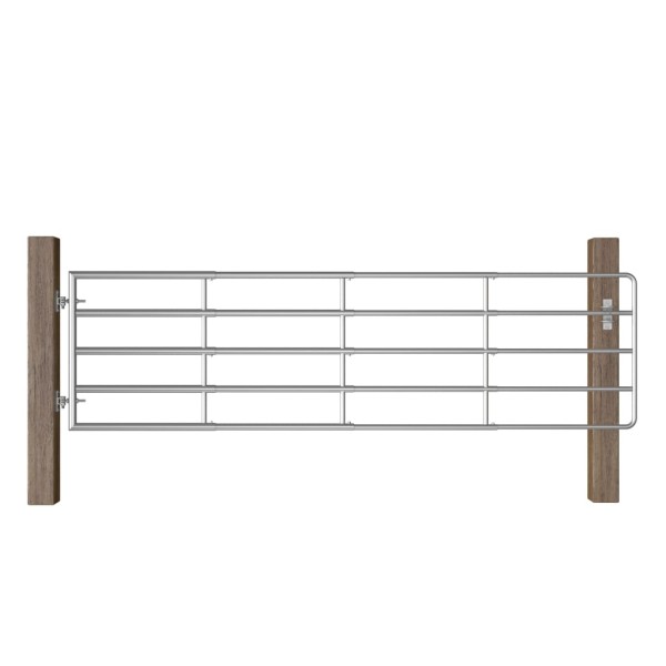 Outdoor gate, 5 bars, silver color, (115-300)x90cm