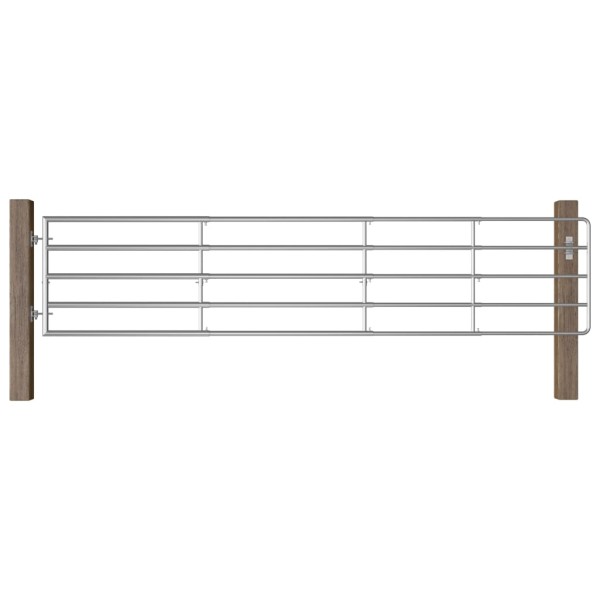 Outdoor gate, 5 bars, silver color, (150-400)x90cm