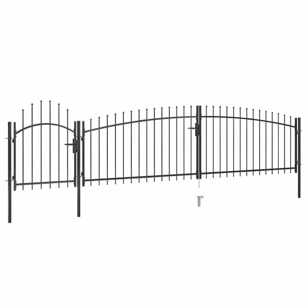 Garden fence gate Woerden with spear on top, 5x1 m, black