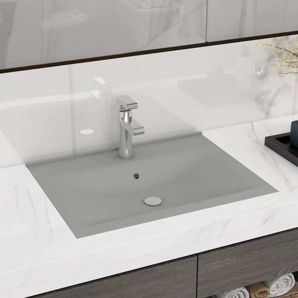 Luxurious wash pan, frosted grey, 60x46cm, ceramics