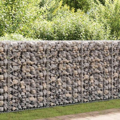 Gabion wall with covers,...