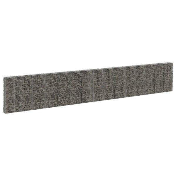 Gabion wall with covers, 900x30x150cm, galvanized steel