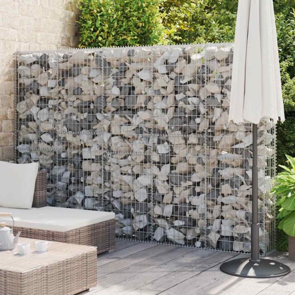 Gabion wall with covers, 300x30x200cm, galvanized steel
