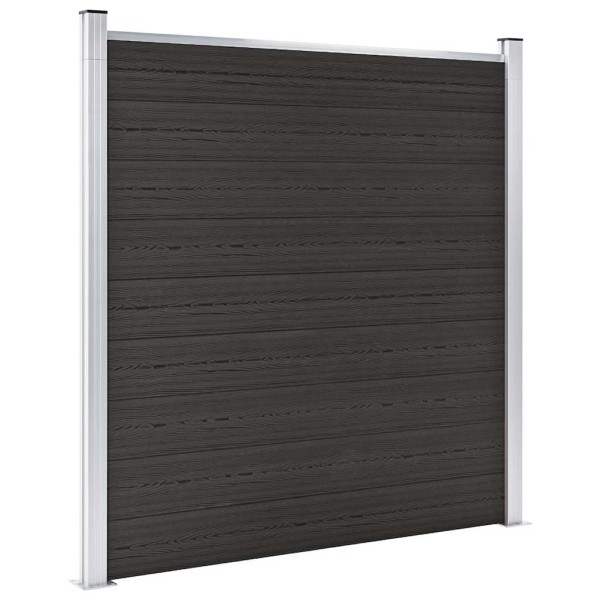 Fence segment, black, 180x186cm, WPC