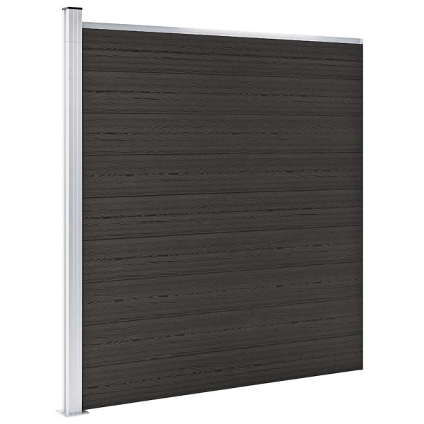 Fence segment, black, 175x186cm, WPC