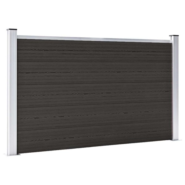 Fence segment, black, 180x105cm, WPC