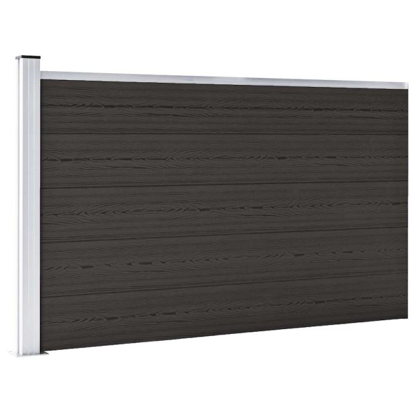 Fence segment, black, 175x105cm, WPC