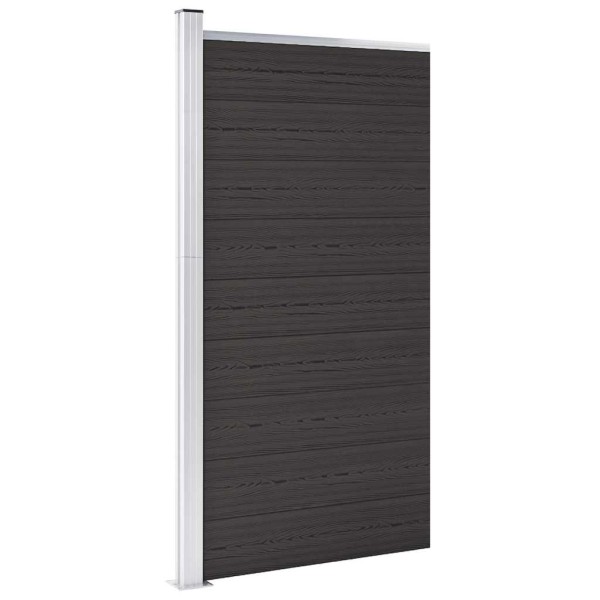 Fence segment, black, 95x186cm, WPC