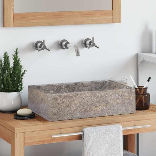 Sink, glossy grey, 45x30x12cm, marble