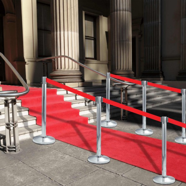 Barriers with strips, 4 pcs., silver, stainless steel
