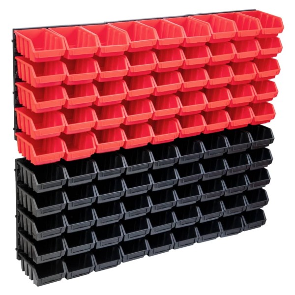 Storage Boxes Set, 96 parts, red and black