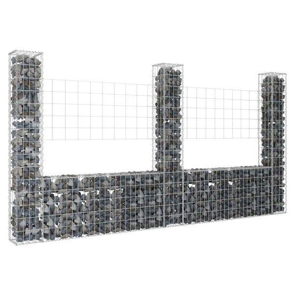 Gabion baskets with 3 columns, 260x20x150cm, iron