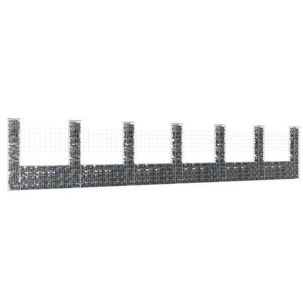Gabion baskets with 7 columns, 740x20x150cm, iron
