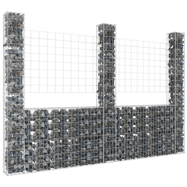 Gabion baskets with 3 columns, 260x20x200cm, iron