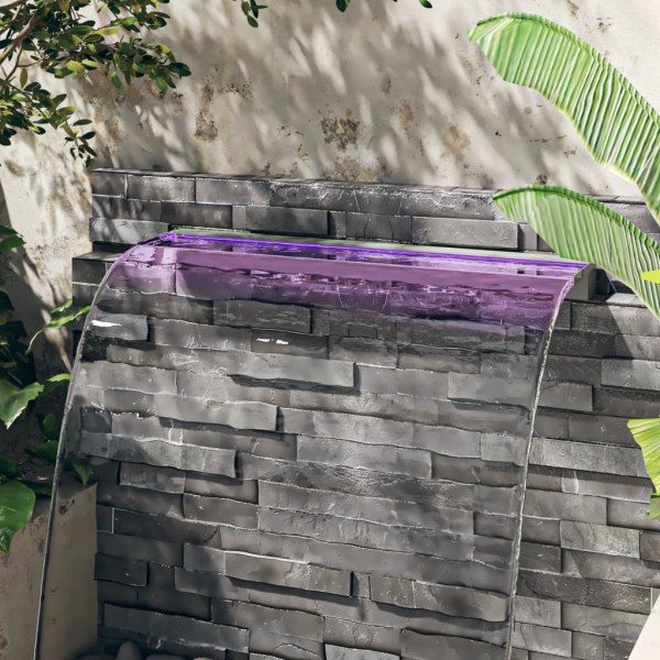 Waterfall with LED lights of various colors, 108cm, steel