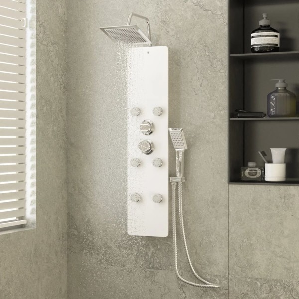 Shower system, white, 25x47.5x130cm, glass