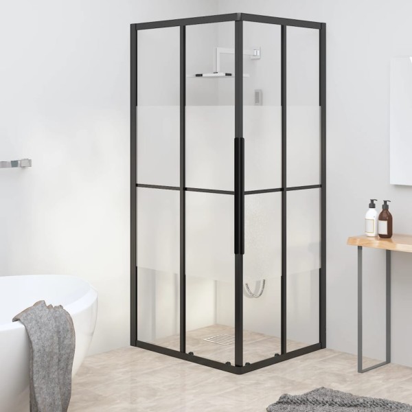 Shower cabin, black, 90x70x180cm, ESG, semi-matte