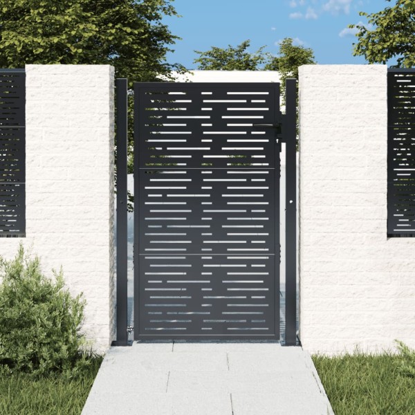 Garden gate, anthracite color, 100x125 cm, steel, square design