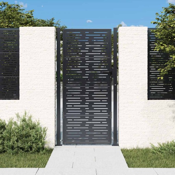 Garden gate, anthracite color, 100x200 cm, steel, square design