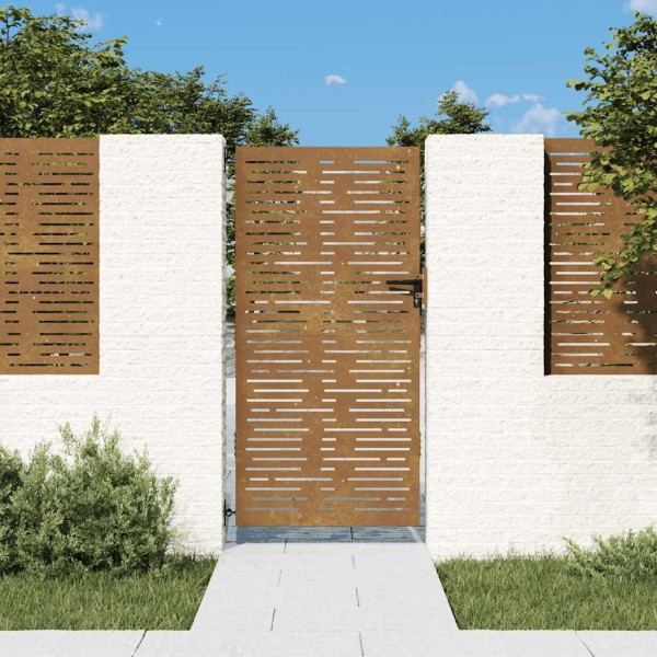 Garden gate, 85x175 cm, Corten steel, square design