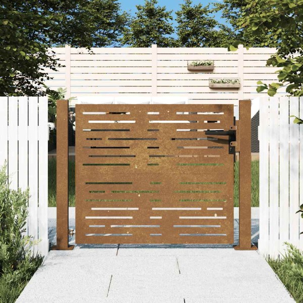 Garden gate, 100x75 cm, Corten steel, square design